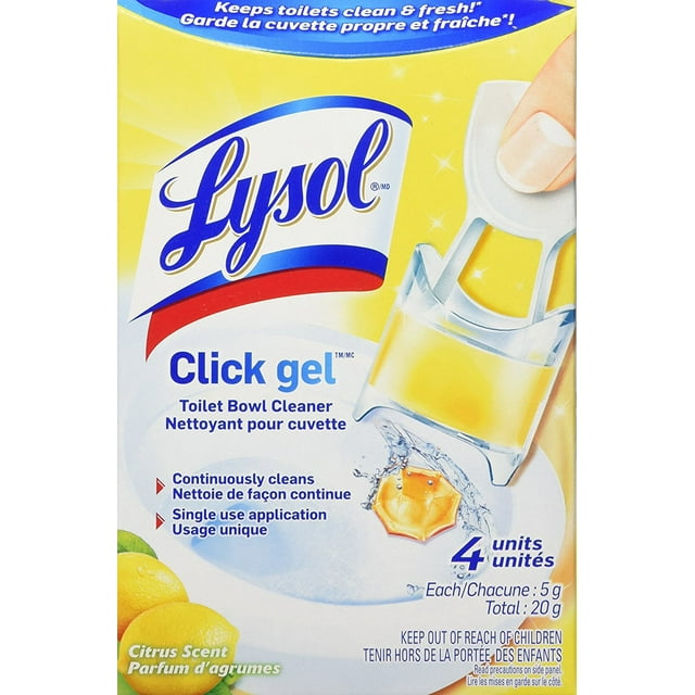 Lysol Click Gel Automatic Toilet Bowl Cleaner, Citrus, 4ct