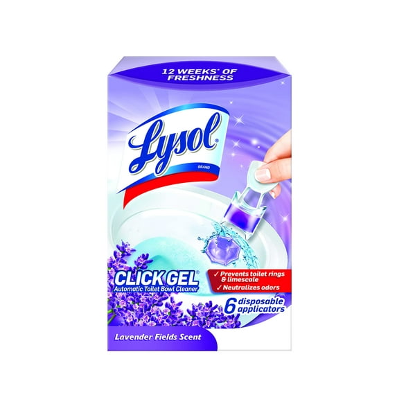 Lysol Click Gel Automatic Toilet Bowl Cleaner, Lavender, 6 Count, Pack Of 2