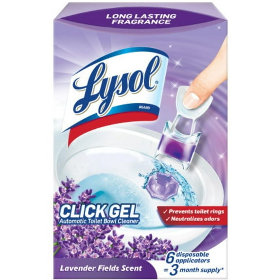 Lysol Click Gel Automatic Toilet Bowl Cleaner, Lavender Scent, 6 ct (Pack of 2)