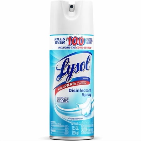 Lysol Crisp Linen Disinfectant Spray, 12.50 oz (0.78 lb), Crisp Linen Scent, Recommended For: Spot Remover, Disinfectant, Anti-bacterial, CFC-free (74186) | 5-Pack (5 Total)