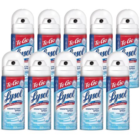 Lysol Crisp Linen Disinfectant Spray To Go,1.5 oz - 10 Pack