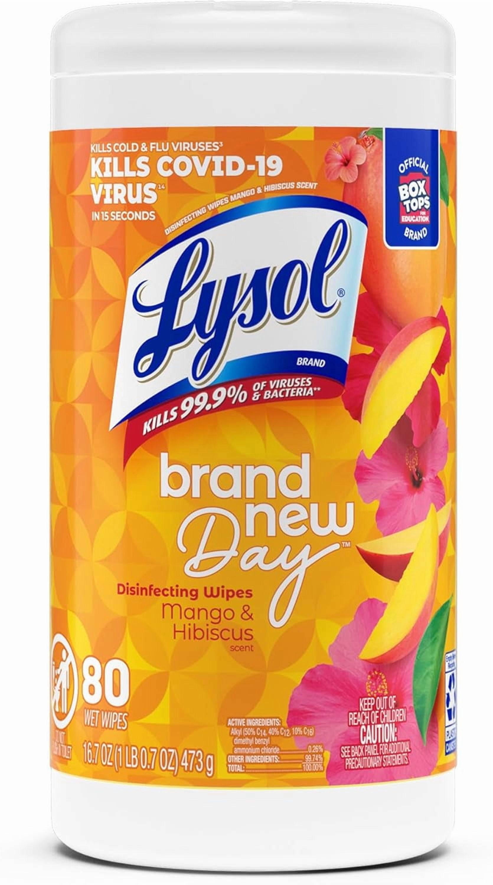Lysol Disinfectant Antibacterial Cleaning Wipes, 80 Ct, 6 Pack