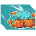 thumbnail image 1 of Autumn Placemat for Dining Table Decoration - Bright Colors Durable Placemats - Pack Of 6 17.7x13 Inch - Autumn Leaves Circle Sticker Pumpkins Fade-Resistant Placemat, 1 of 5