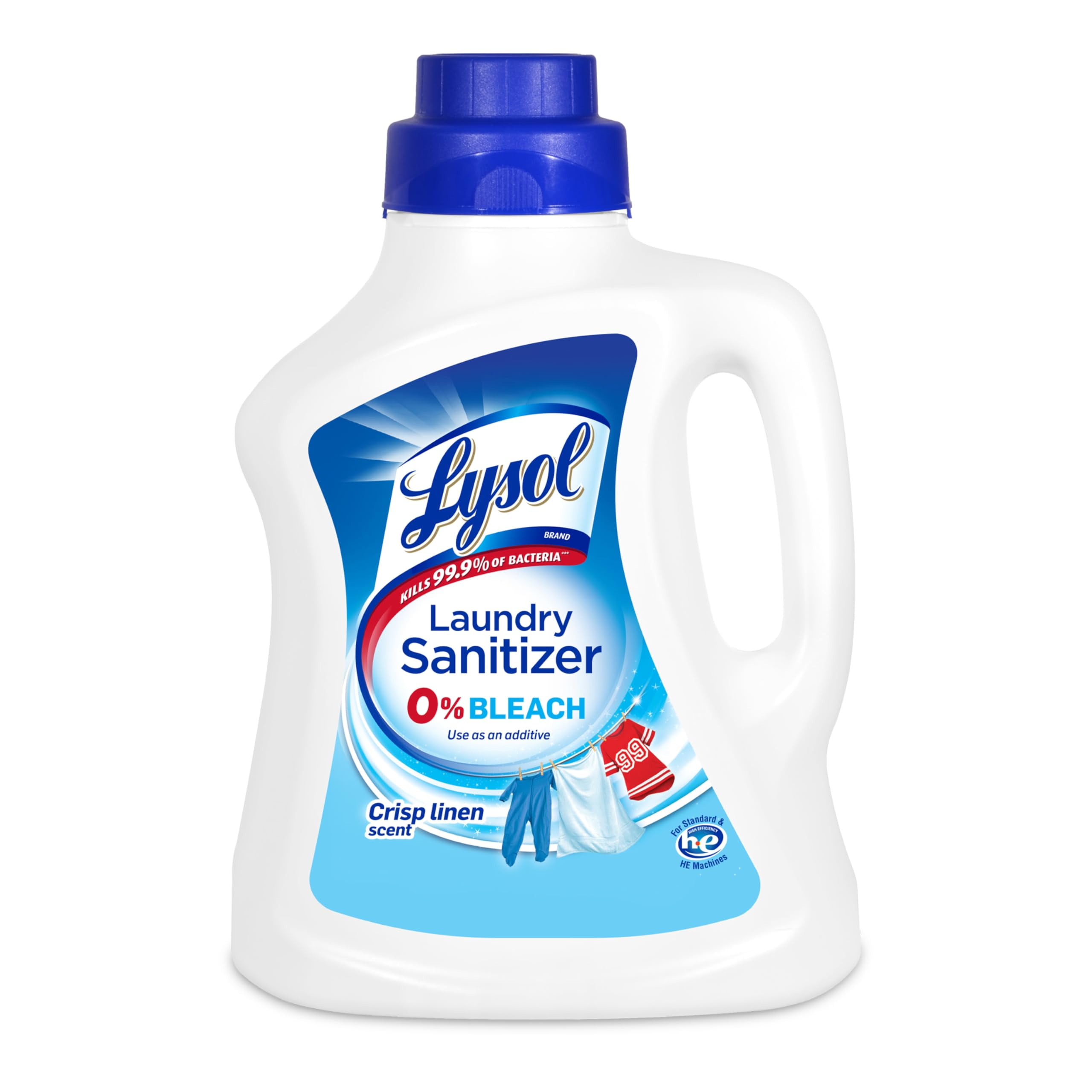 Lysol Disinfectant Laundry Sanitizer \u0026 Scent Booster, Laundry Detergent Additive, Color Safe Bleach Alternative, Laundry Odor Eliminator, Kills Bacteria \u0026 Viruses, Crisp Linen Scent, 90 Fl Oz C36
