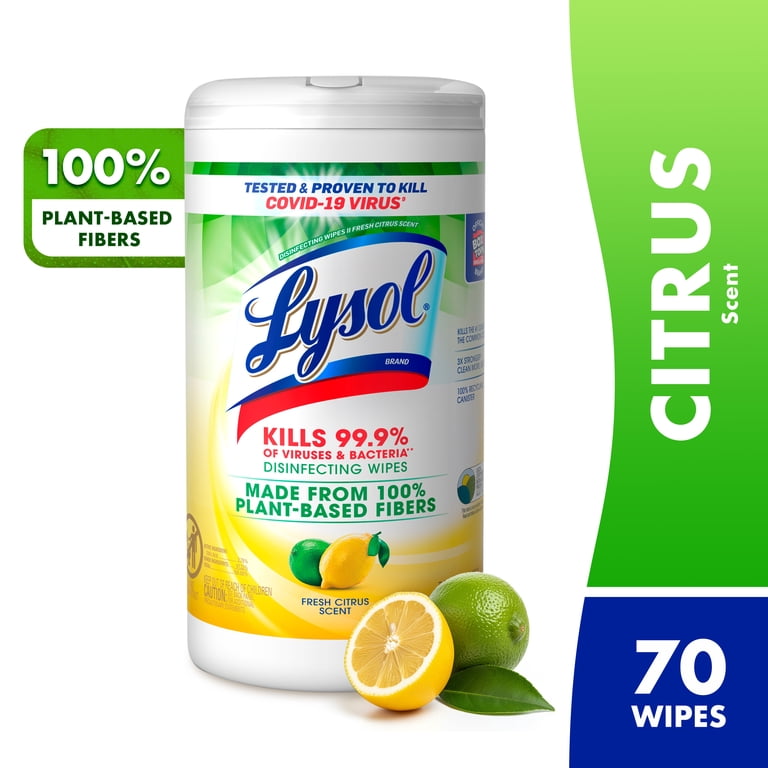 Lysol® Disinfectant Wipes, Plant Based Multi-Surface Cleaning