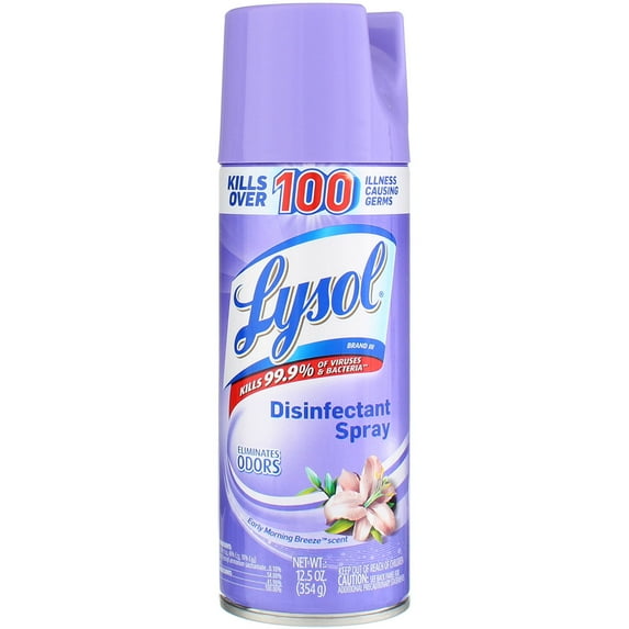 Lysol Disinfectant Spray Aerosol, Early Morning Breeze, 12.5 oz (2 pack) (Bundle)