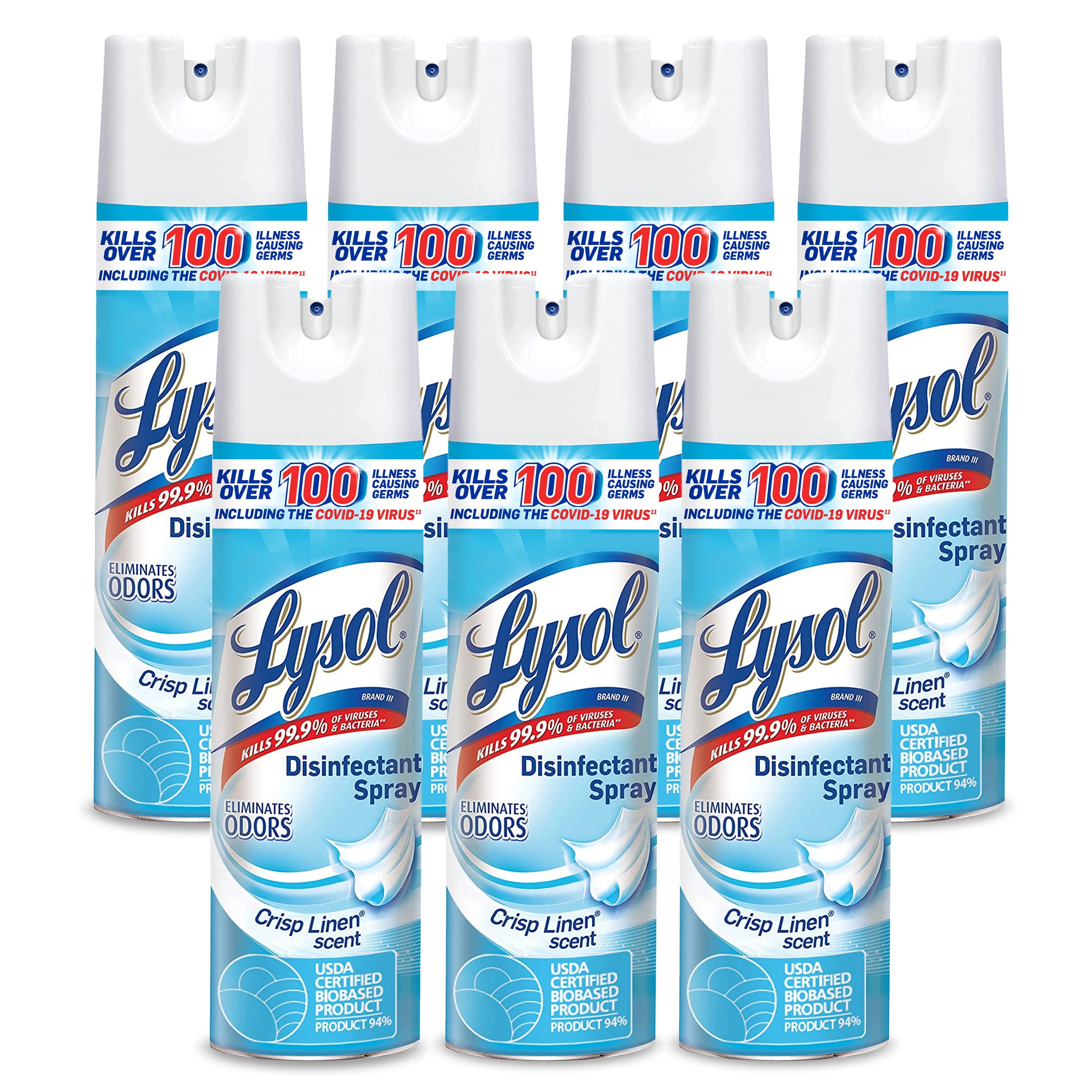 Lysol Disinfectant Spray, Crisp Linen, 19 Oz(pack Of 7) - Walmart.com