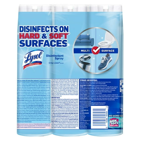 Lysol Disinfectant Spray, Crisp Linen, 19 oz, 3-count