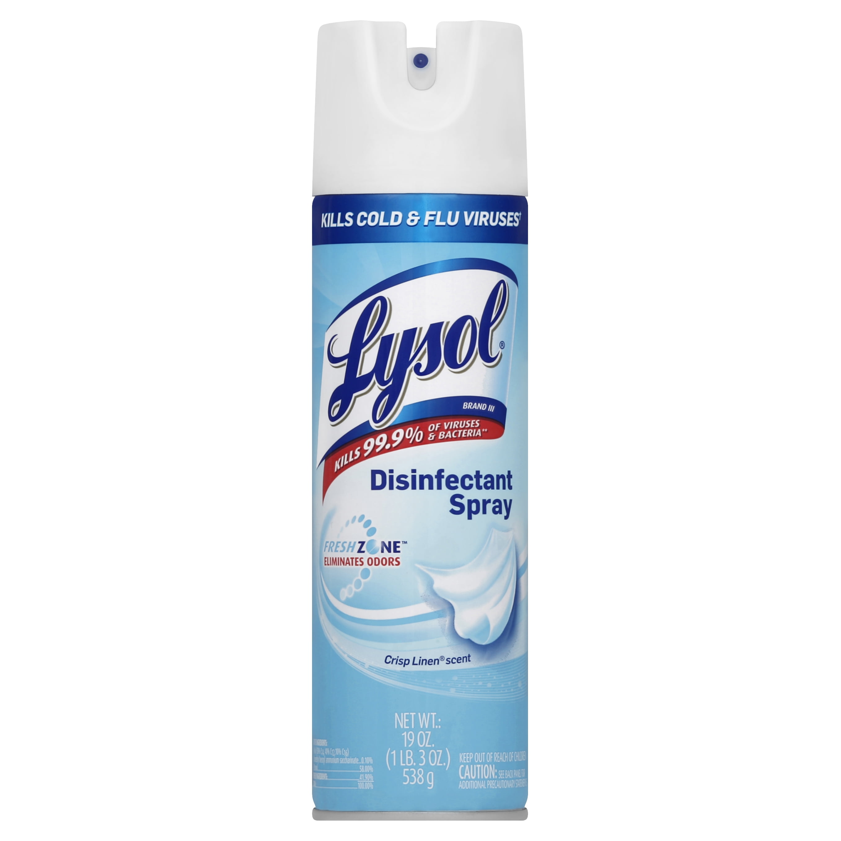 Lysol Spray Desinfectante Antibacterial, Crisp Linen Scent, 12.5