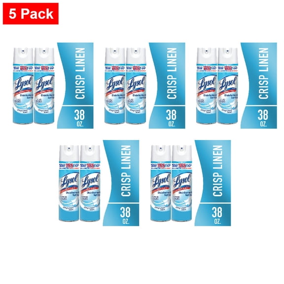 Lysol Disinfectant Spray Crisp Linen 2 ct / 19 oz - 5 Pack