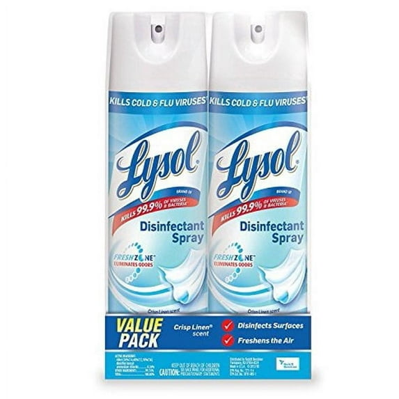 Lysol Disinfectant Spray, Crisp Linen, 38oz (2x19oz)