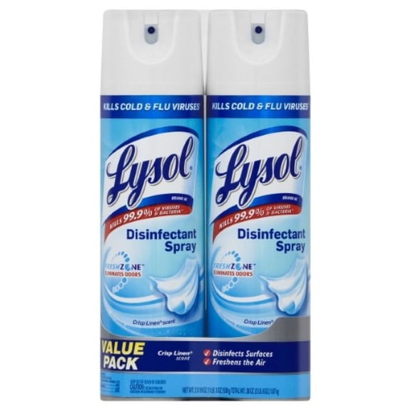 Lysol Disinfectant Spray, Crisp Linen (Pack of 12)