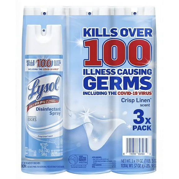 Lysol Disinfectant Spray, Crisp Linen Scent (19 oz., 3 pk.)