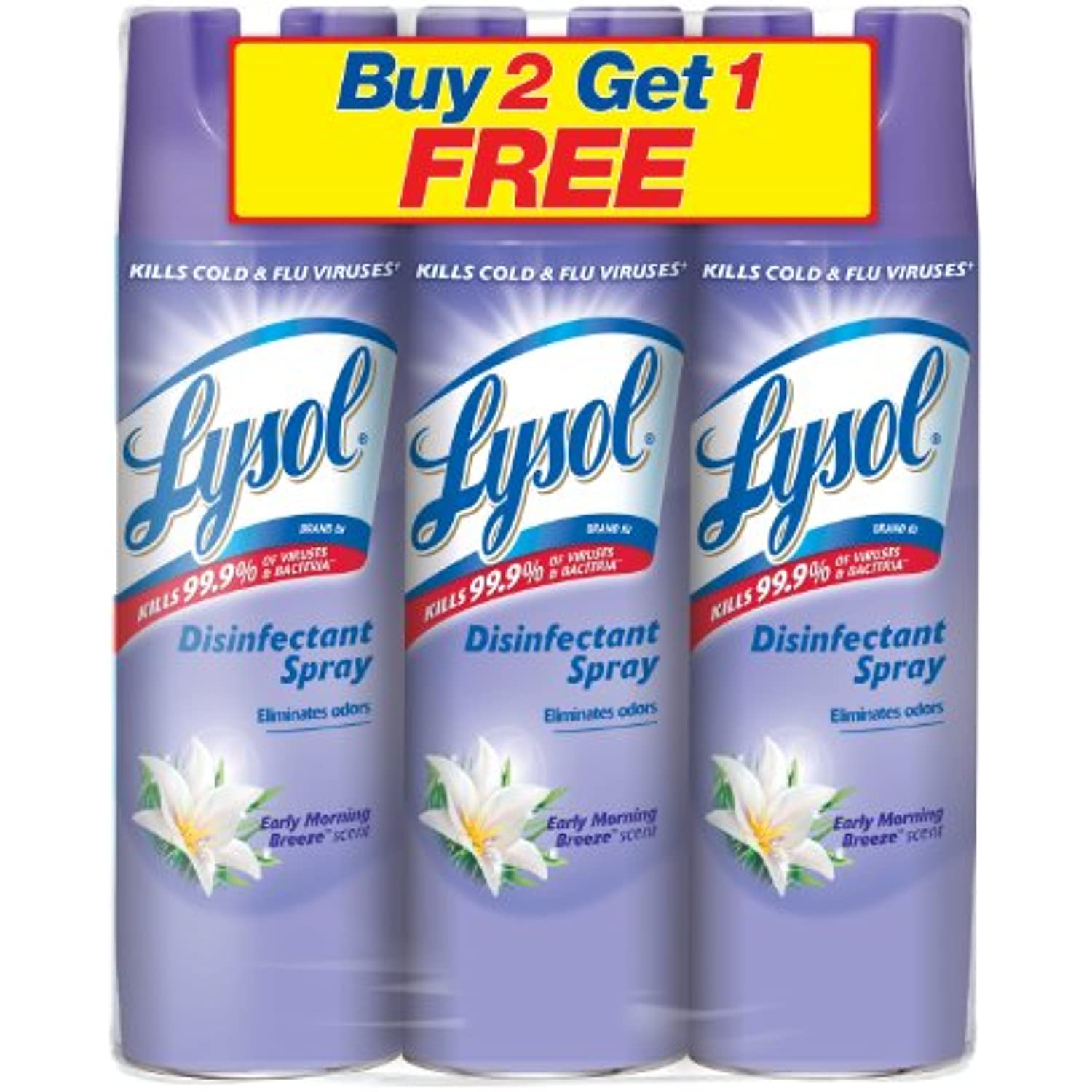 Lysol Disinfectant Spray, Early Morning Breeze, 57Oz (3X19oz)