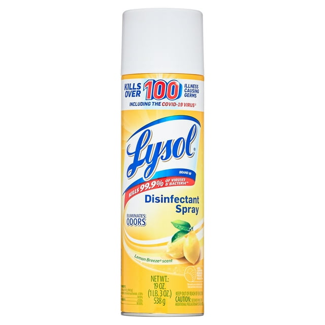 Lysol Disinfectant Spray, Lemon Breeze, 19oz, Tested and Proven to Kill COVID-19 Virus, Packaging May Vary​
