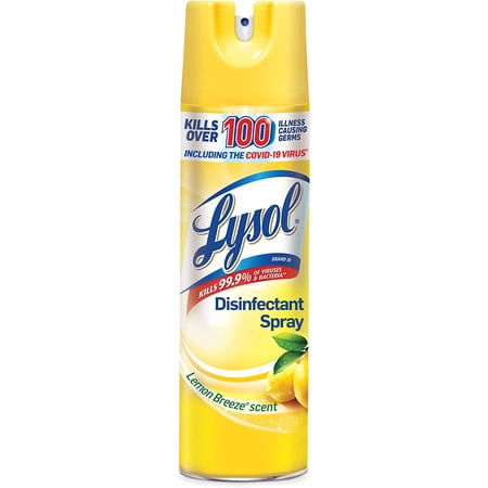 Lysol Disinfectant Spray, Lemon Breeze Scent, 19 oz, 3 Pack