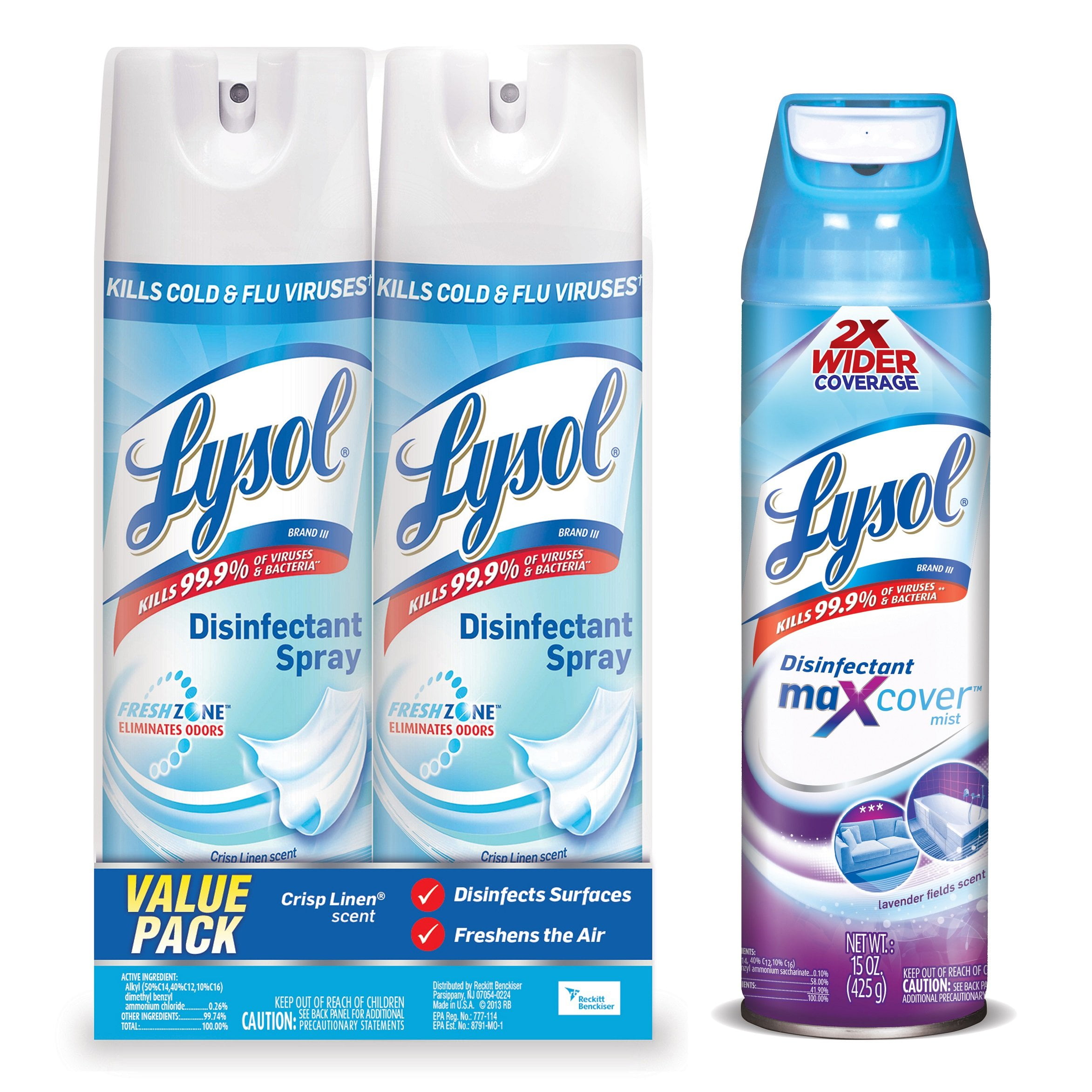 Lysol Disinfectant Spray + Lysol Max Cover Disinfectant Mist Bundle