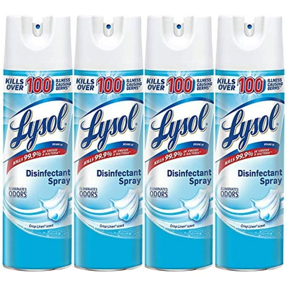 Lysol Disinfectant Spray, Sanitizing And Antibacterial Spray, For Disinfecting And Deodorizing, Crisp Linen, 19 Fl Oz (Pack Of 4)
