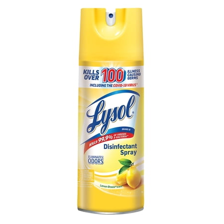 Lysol Disinfectant Spray, Sanitizing And Antibacterial Spray, For Disinfecting And Deodorizing, Lemon Breeze, 12.5Oz