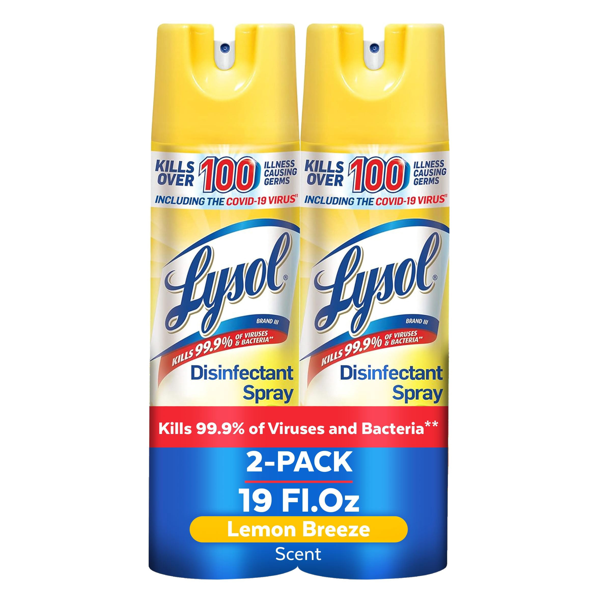 Lysol Disinfectant Spray, Sanitizing and Antibacterial Spray, Lemon Breeze, 12.5 oz (6-Pack)
