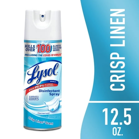 Lysol Disinfectant Spray for Sanitizing Antibacterial Disinfecting, Crisp Linen, 12.5 fl oz