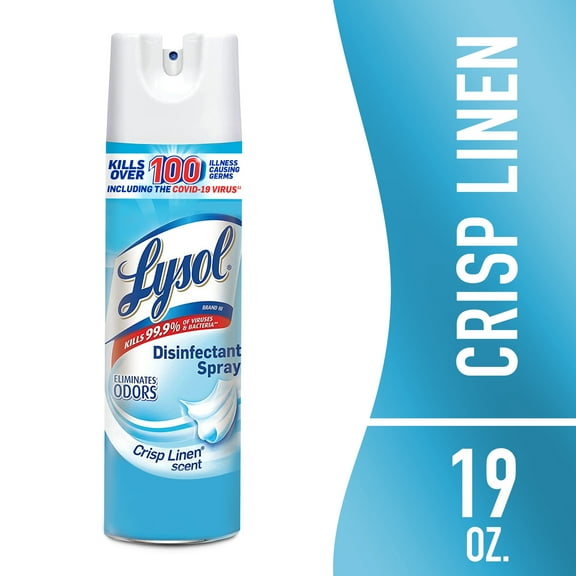 Lysol Disinfectant Sanitizing Antibacterial Spray, Deodorizing, Crisp Linen, 19 fl oz