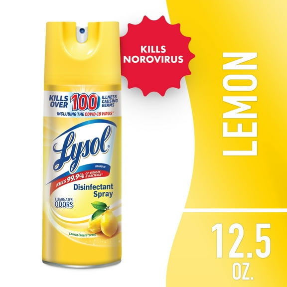Lysol Disinfectant Spray, Sanitizing and Antibacterial Spray, For Disinfecting and Deodorizing, Lemon Breeze, 12.5oz