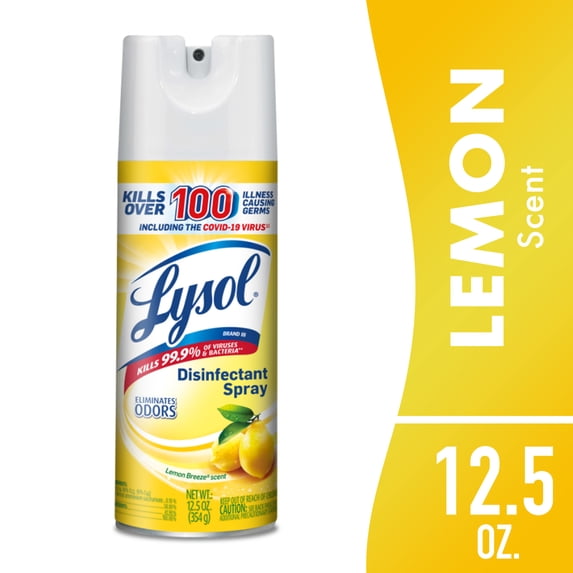 Lysol Disinfectant Spray, Sanitizing and Antibacterial Spray, Deodorizer, Lemon Breeze, 12.5 oz