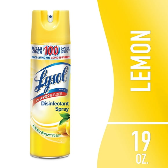 Lysol Disinfectant Spray, Sanitizing and Antibacterial Spray, Deodorizer, Lemon Breeze, 19 oz