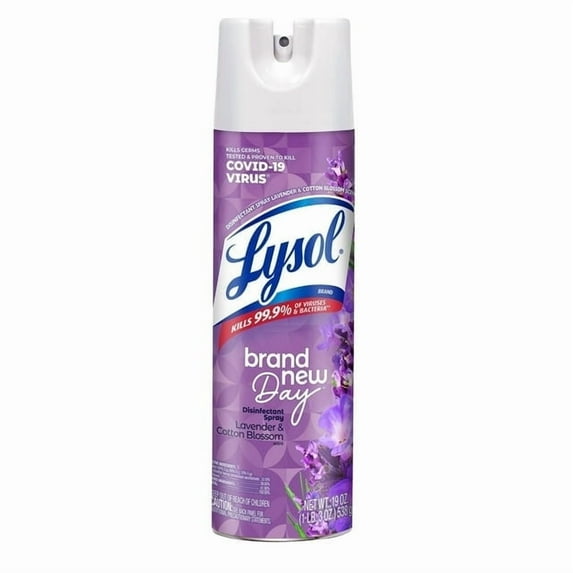 Lysol Disinfectant Spray, Sanitizing and Antibacterial Spray, Lavender & Cotton Blossom, 19 oz