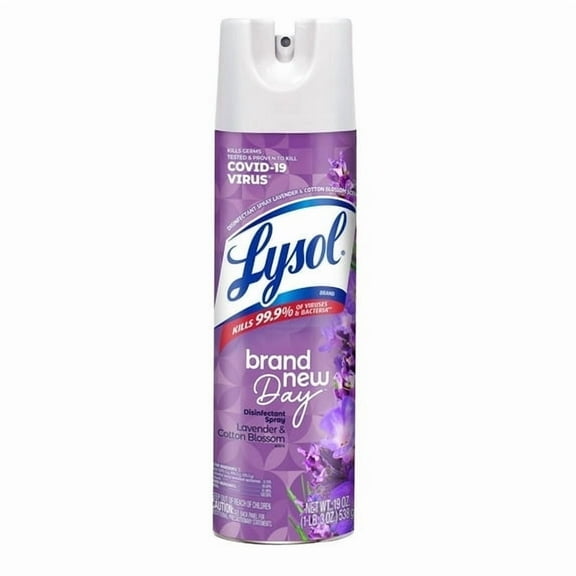 Lysol Disinfectant Spray, Sanitizing and Antibacterial Spray, Lavender & Cotton Blossom, 19 oz -( 4 Pack)