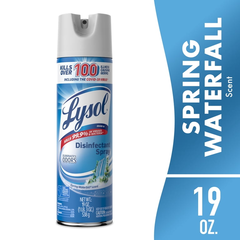 Lysol, Disinfectant Spray, 19 oz, Spring Waterfall scent - Walmart.com