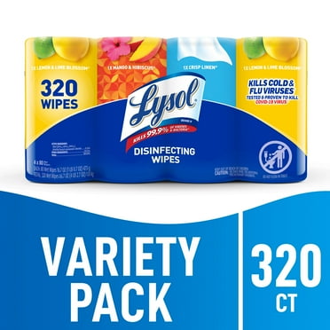 Lysol® Disinfectant Wipes Bundle, Multi-Surface Antibacterial Cleaning Wipes, For Disinfecting & Cleaning, 320 count