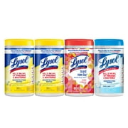 Lysol Disinfectant Wipes Bundle, Multi-Surface Antibacterial Cleaning Wipes, For Disinfecting & Cleaning, contains x2 Lemon & Lime Blossom (160ct) x1 Crisp Linen (80ct) & x1 Mango & Hibiscus (80ct)