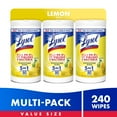 thumbnail image 1 of Lysol® Disinfectant Wipes Bundle, Multi-Surface Antibacterial Cleaning Wipes, Lemon and Lime  Blossom, 80 Count Each(Pack of 3), 1 of 12