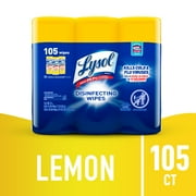 Lysol Disinfectant Wipes, Multi-Surface Antibacterial Cleaning Wipes, For Disinfecting and Cleaning, Lemon and Lime Blossom, 105 Count Pack of 3