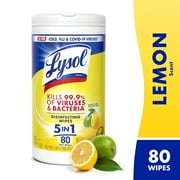 Lysol® Disinfectant Wipes, Multi-Surface Antibacterial Cleaning Wipes, Lemon and Lime Blossom, 80 Count