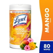 Lysol® Disinfectant Wipes, Multi-Surface Antibacterial Cleaning Wipes, For Disinfecting and Cleaning, Brand New Day Mango & Hibiscus 80ct