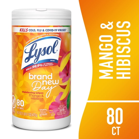 LYSOL® Disinfecting Wipes - Brand New Day™ Mango & Hibiscus 80 ct.