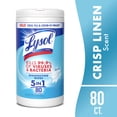 thumbnail image 1 of Lysol Disinfecting Wipes, All Purpose Cleaner, Multi Surface Antibacterial Cleaning Wipes, Cleaning Supplies, Crisp Linen Scent, 80 Count, 1 of 12
