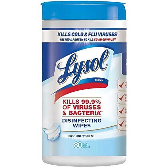 Lysol Disinfecting Wipes Crisp Linen,Packaging May Vary, 80 Ct, 3 Pack