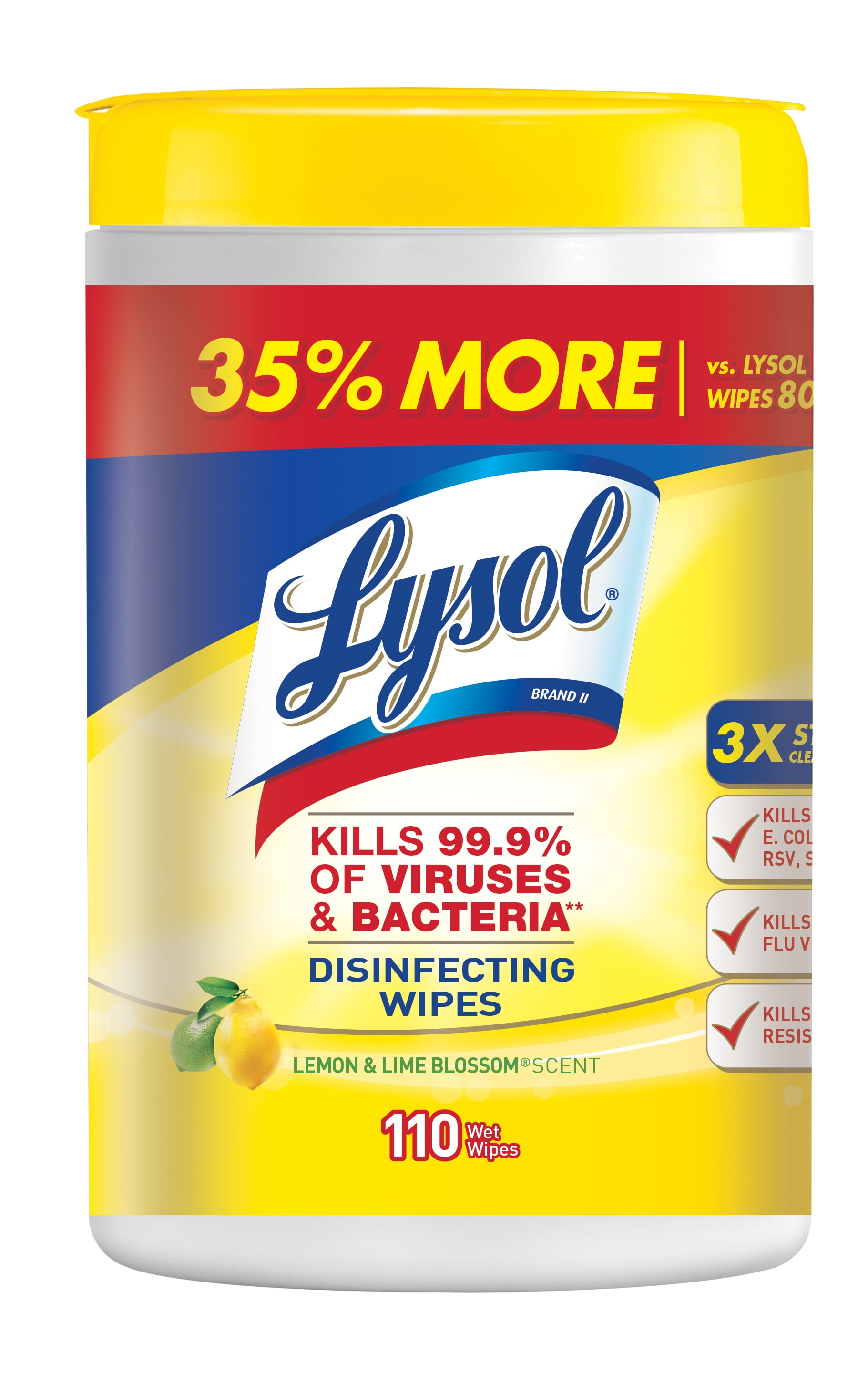Lysol Disinfecting Wipes, Lemon & Lime Blossom, 110ct