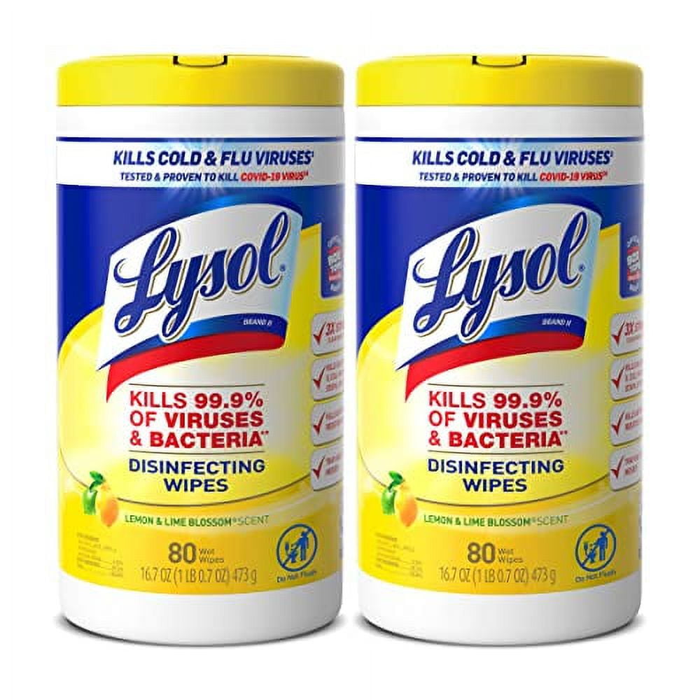 Lysol Disinfecting Wipes, Lemon & Lime Blossom, 80ct