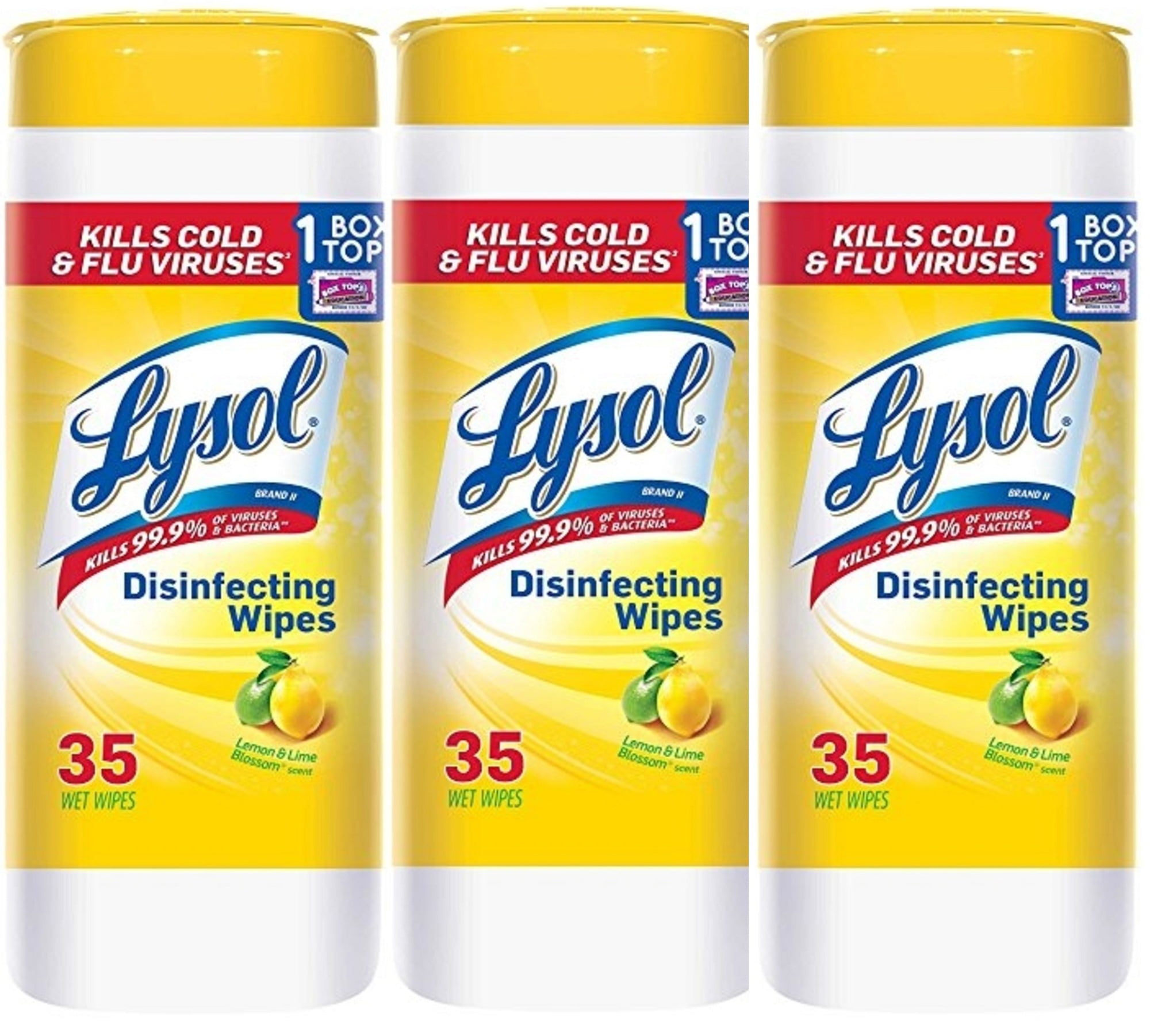 Lysol Disinfecting Wipes, Lemon & Lime Blossom, 35 Ct (3 pack)