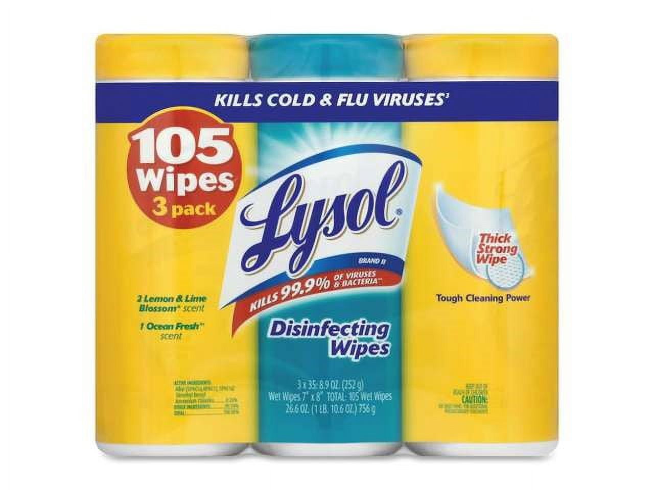 Lysol Disinfecting Wipes, Lemon & Ocean Fresh, 35 Wipes, 3 Ct