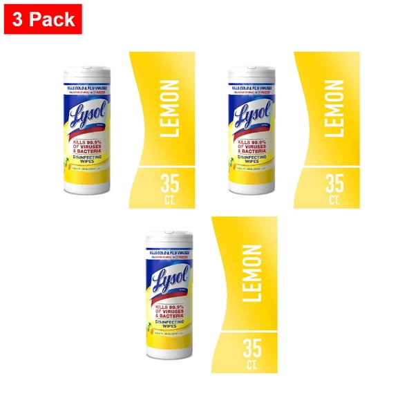Lysol Disinfecting Wipes Lemon and Lime Blossom 35 ct - 3 Pack