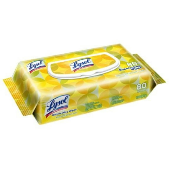 Lysol Disinfecting Wipes Lemon and Lime Blossom Flatpack, 80 Count, 4 Pack
