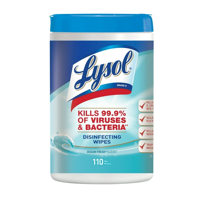 Lysol Disinfecting Wipes, Ocean Fresh, 110ct