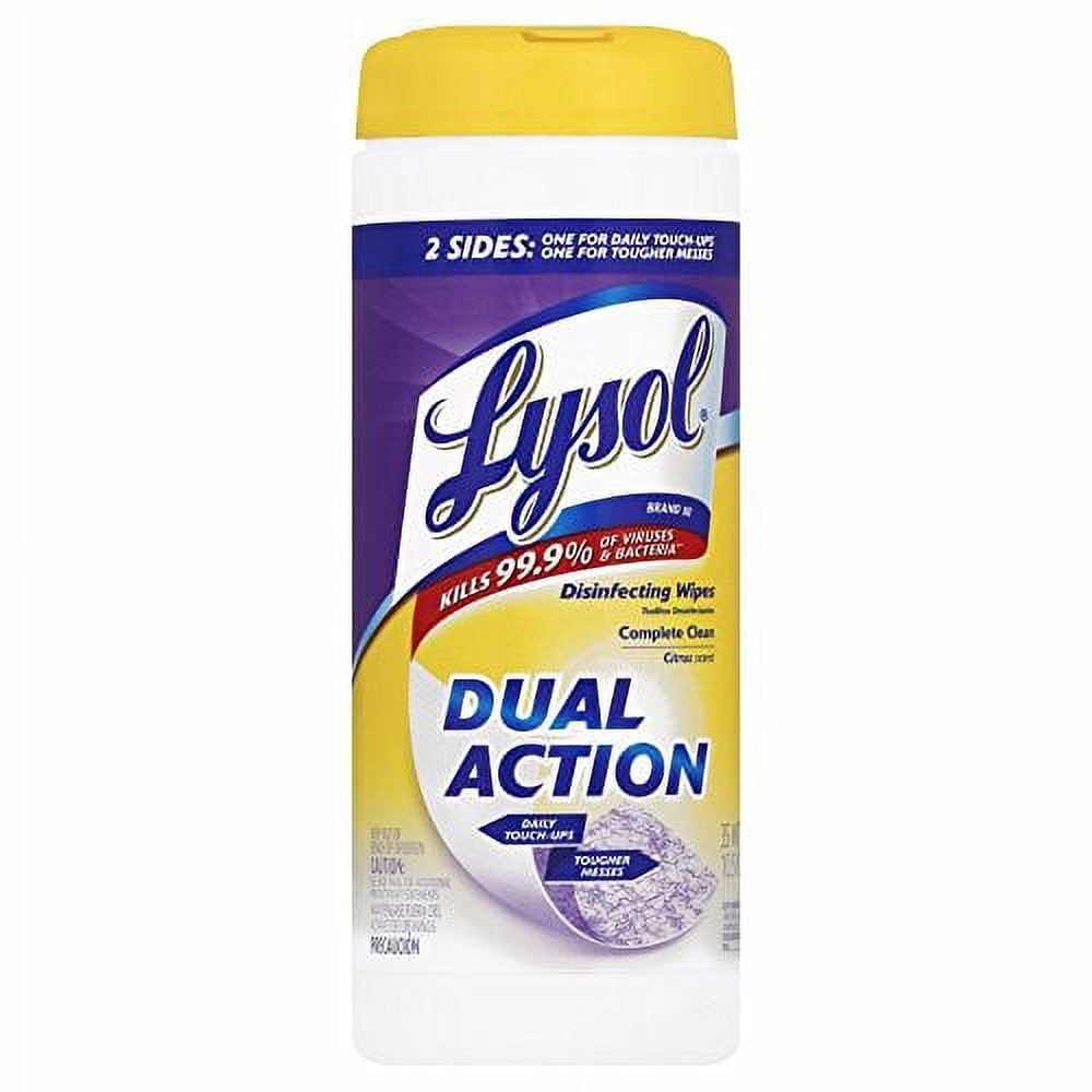 Lysol Dual Action Disinfecting Wipes w. Scrubbing Texture, 34ct