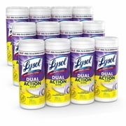 Lysol Dual Action Wipes, Citrus Scent, Recommended For Stain Remover, White/Purple, 35/Tub 81143CT | 2 Cartons 24 Total